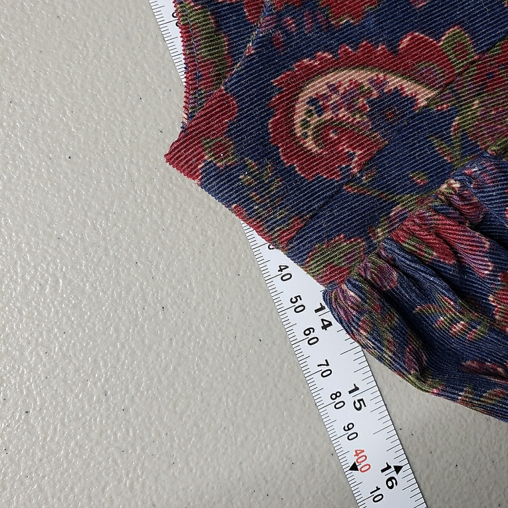 Vintage Laura Ashley Drop Waist Midi Dress Floral Paisley Corduroy Cottage s/m - Picture 11 of 17